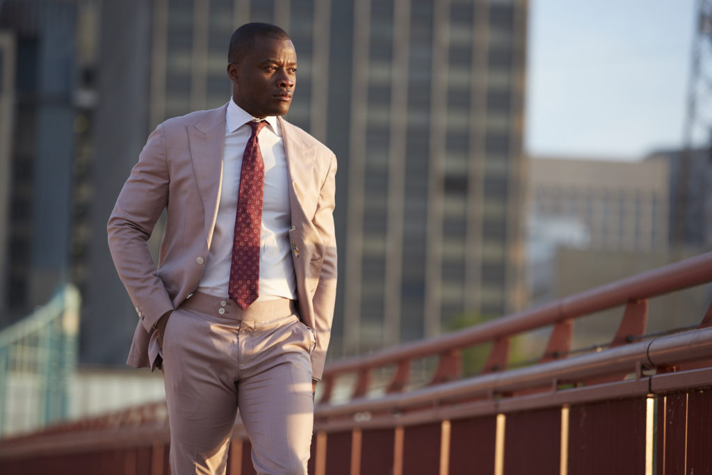 Man in pink suit