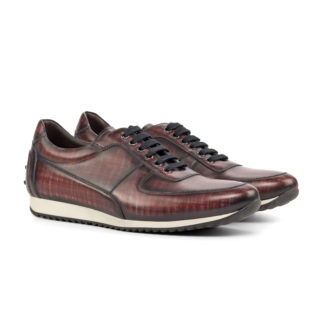 Corsini Leather Sports Shoe in Aubergine Patina